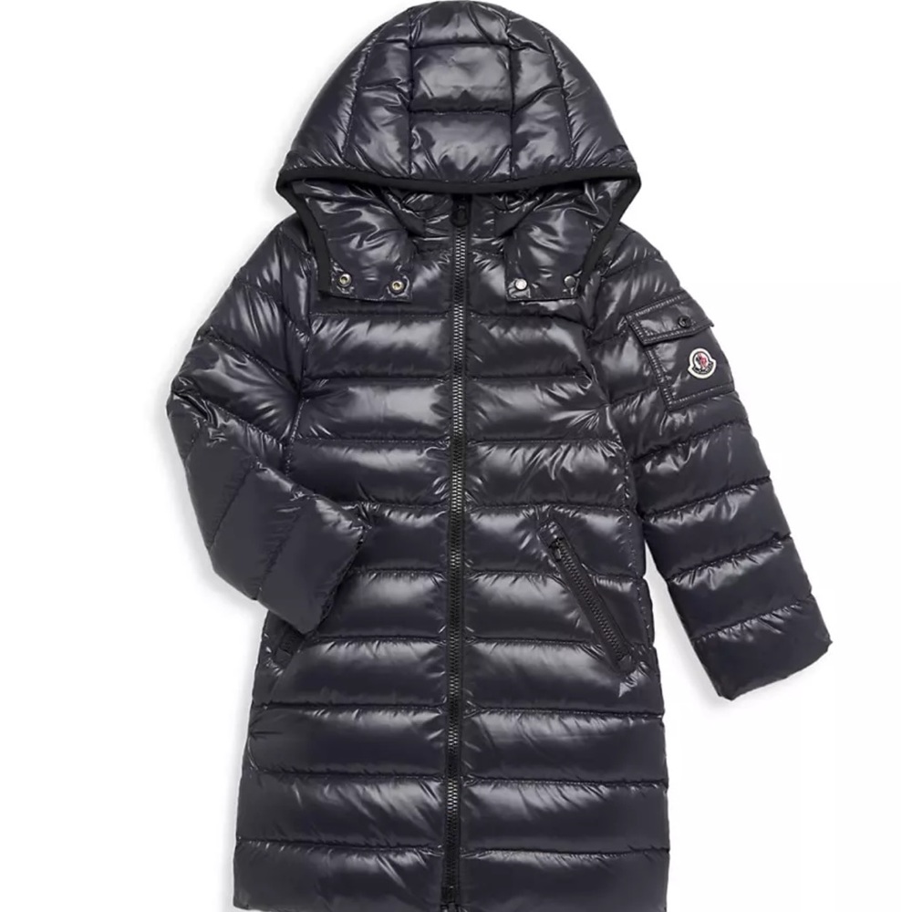 Moncler Efant - Girls Blue Padded Moka Coat